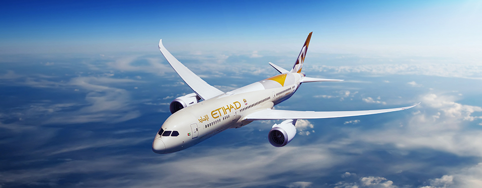 UAEアブダビ首長国アブダビに本拠を置くUAEおよび中東の代表的な航空会社、エティハド航空。