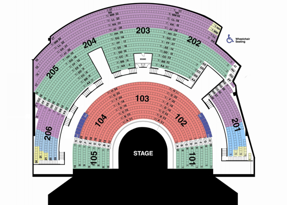 TI Theatre での座席表