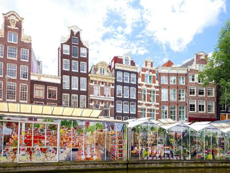アムステルダム　シンゲル運河の花市