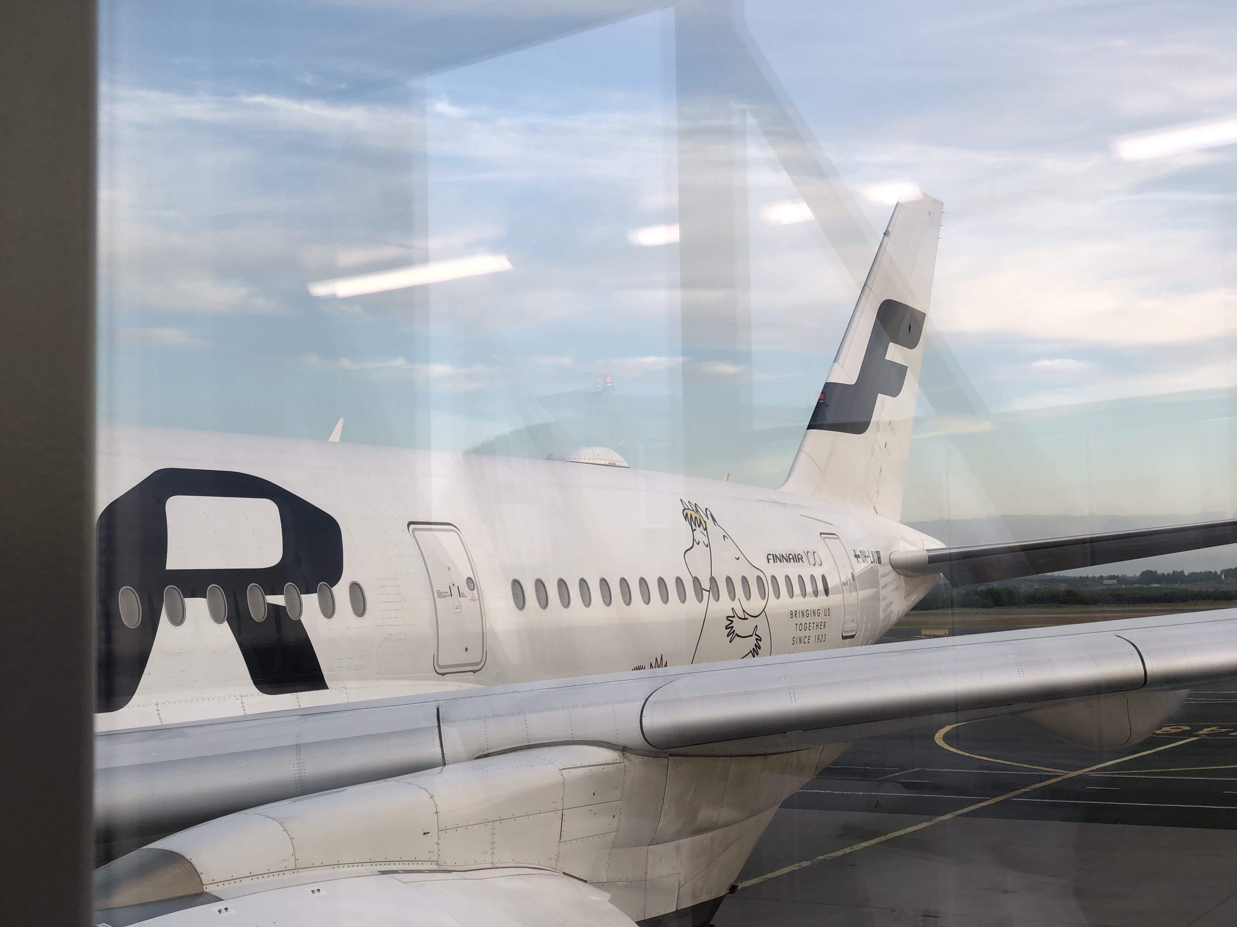 ヘルシンキ・ヴァンター国際空港へ到着、ムーミン飛行機でラッキーでした