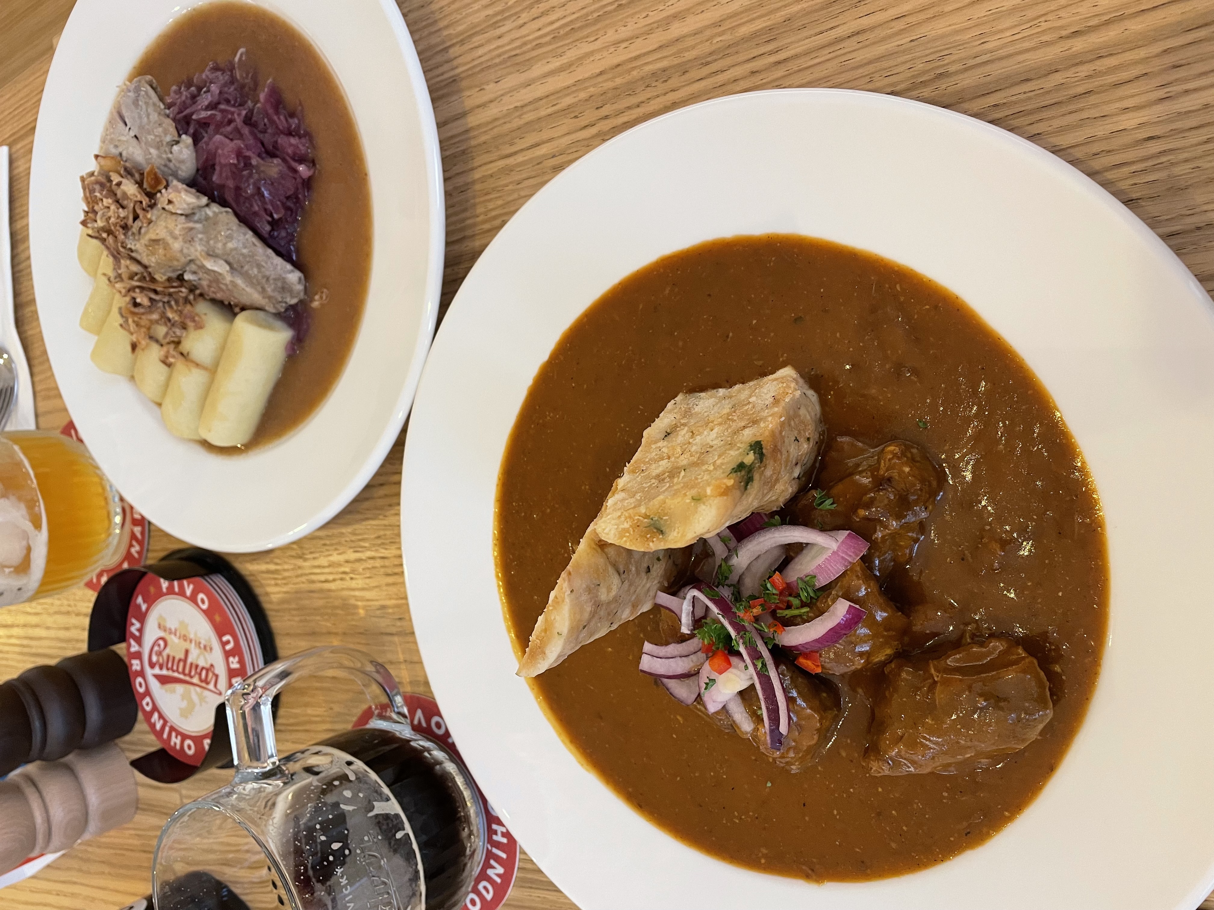 タルタル、グラーシュ、ローストポークなどチェコ料理をいただきました