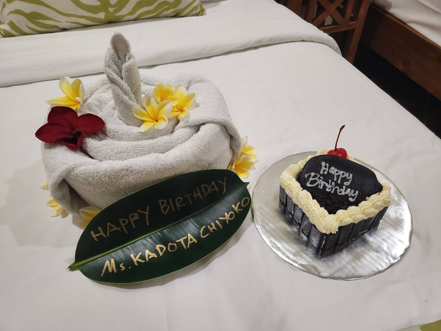 サプライズでご用意くださったチョコレートケーキ