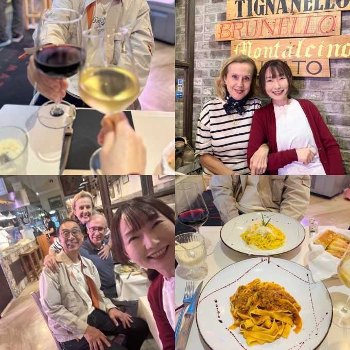 ディナーの席で仲良くなったスペインのご夫婦と一緒に