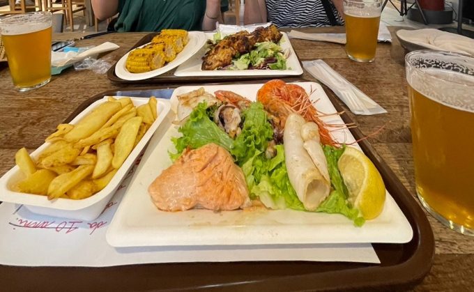 フィレンツェの中央市場での夕食