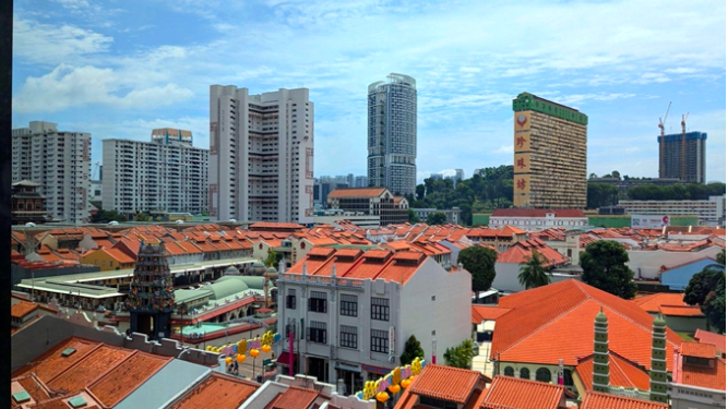 ホテルからチャイナタウンが一望できます