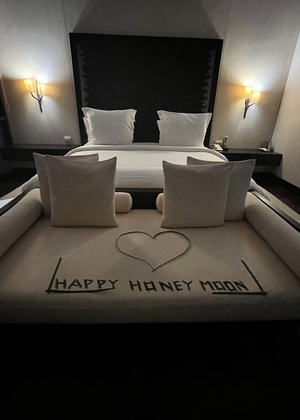 ハネムーンということで可愛くデコレーションしていただいたお部屋