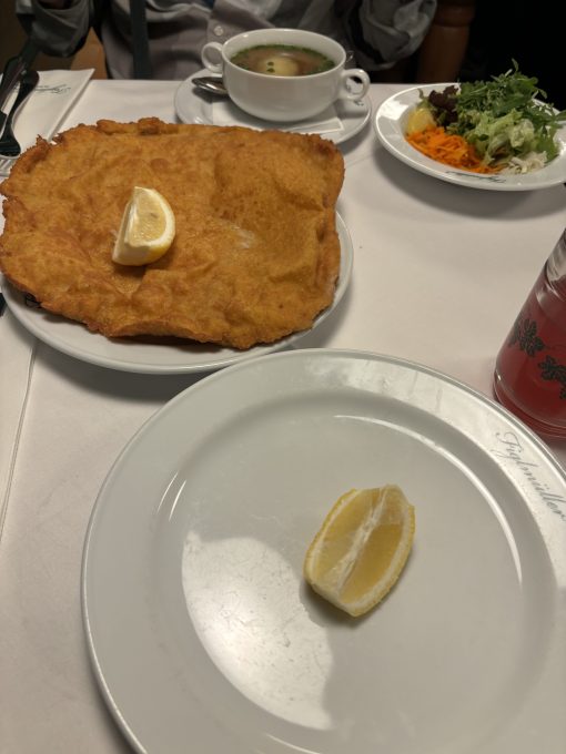 フィグルミュラーのシュニツェル（右にちょっとだけ写っているのがシュトゥルム）