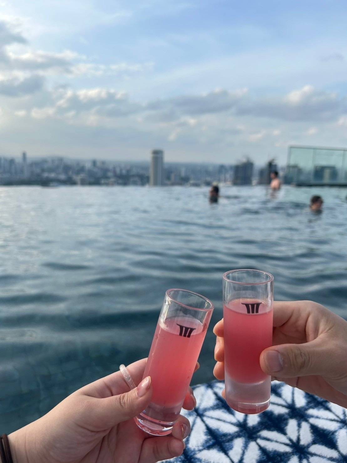 絶景を眺めながらカクテルで乾杯