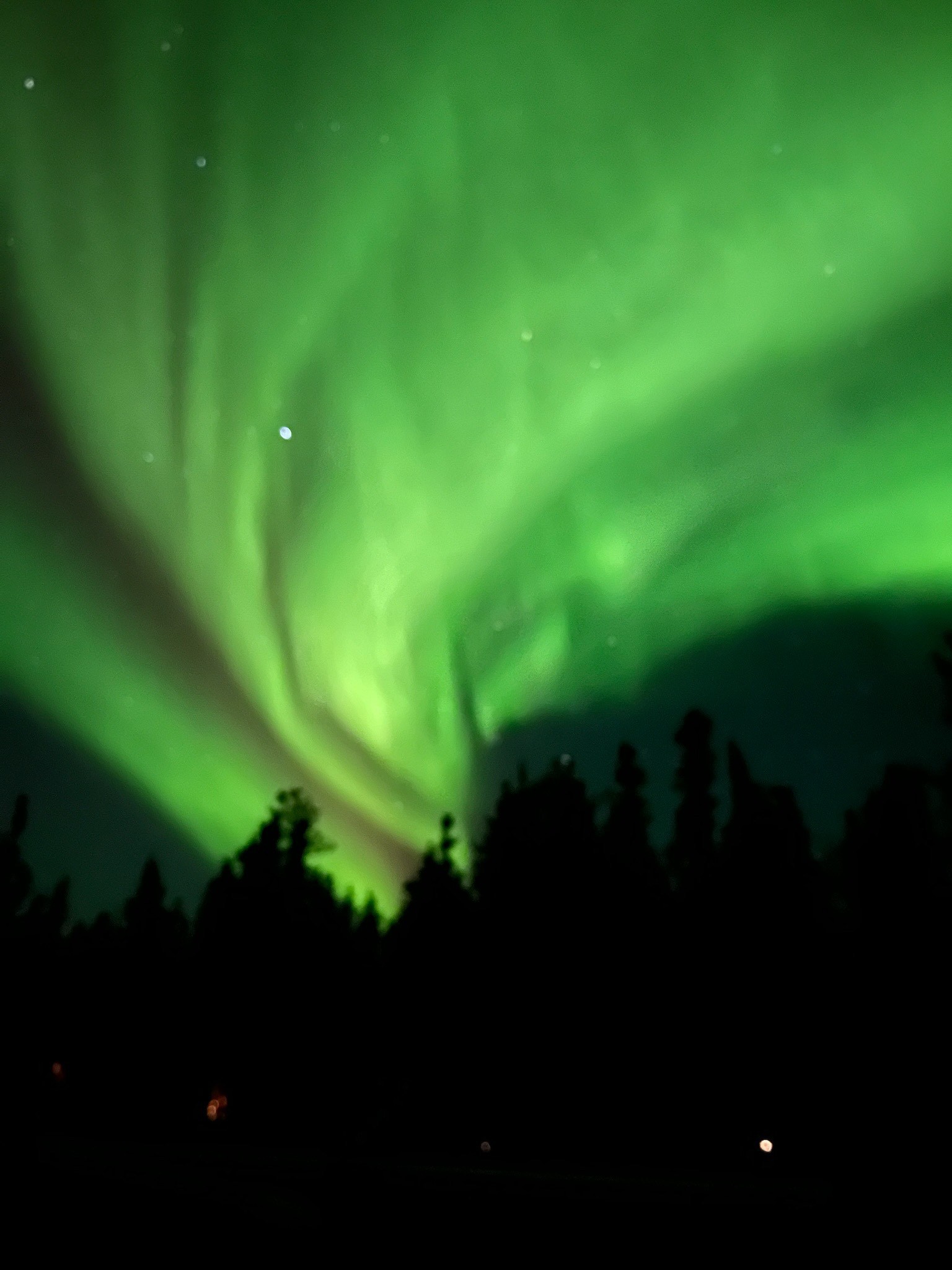 最終日にレベル５のオーロラが見れました！