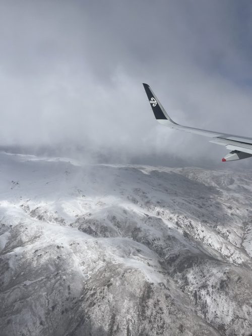 機内から見えた雪山にワクワクしました