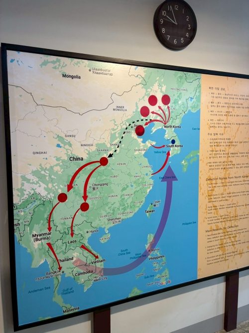 脱北者が韓国にたどり着くまでのルート。