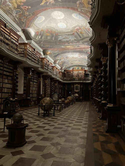 かなり暗いのは本の保存のため。その暗さが、逆に神秘的な雰囲気を醸し出していた