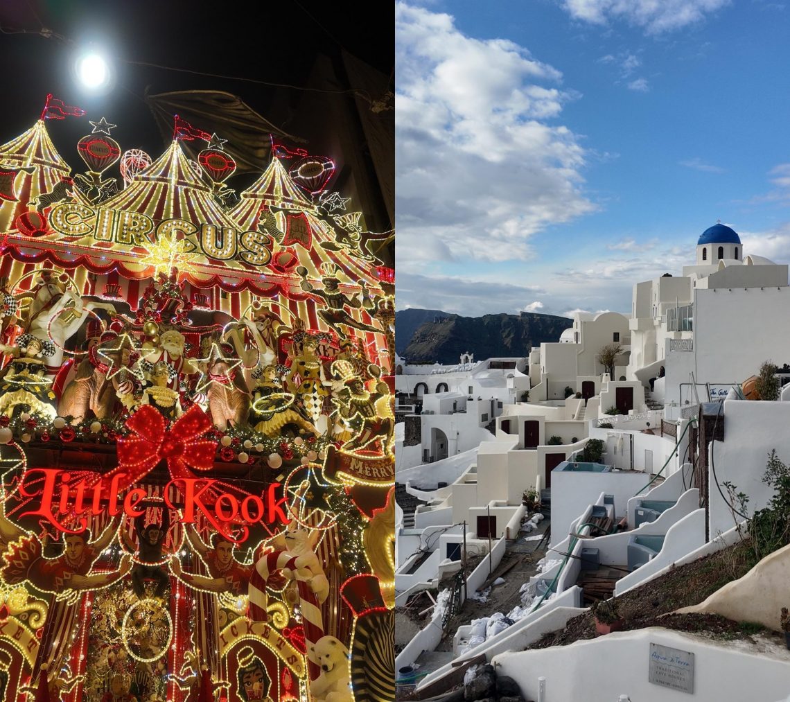 アテネのクリスマスマーケットとサントリーニ島