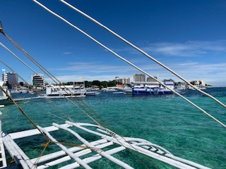 ダイビング船からの景色 ようやく良い天気になりました