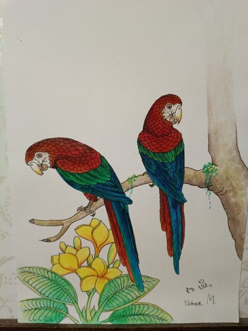 バリ絵画教室で描いた絵