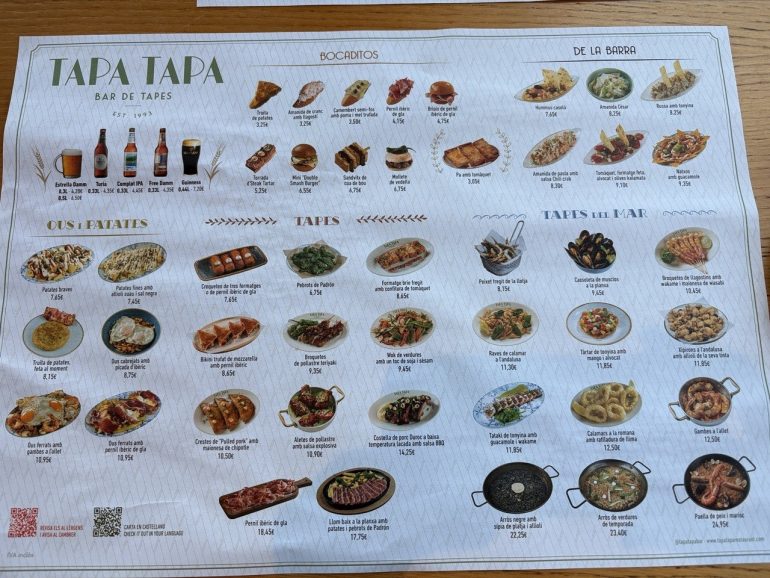 TapaTapa(タパタパ)のメニュー