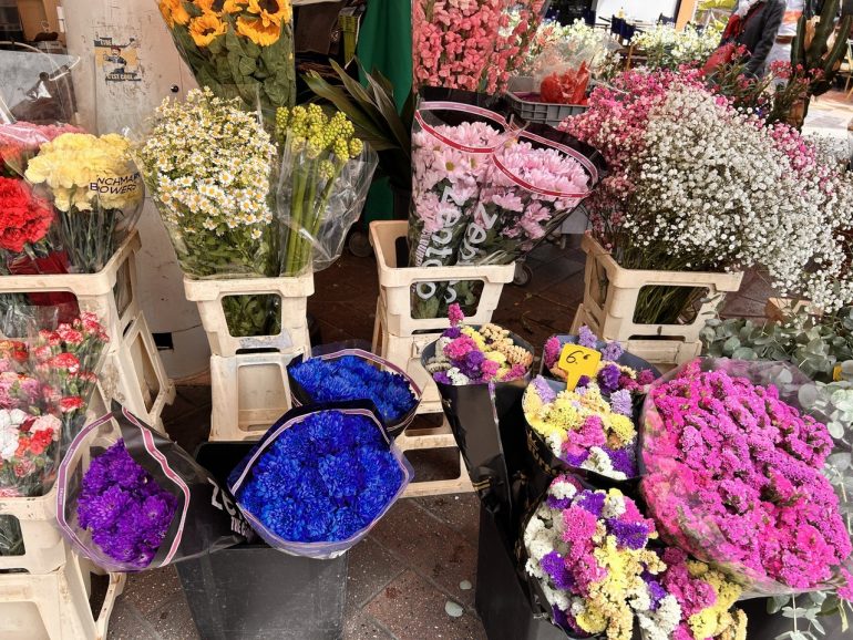 サレヤ市場の花市場にて