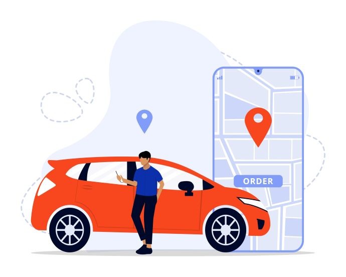 配車アプリGrab（グラブ）で車を呼ぶイメージ