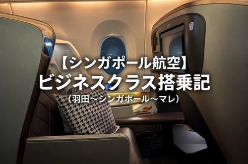 シンガポール航空ビジネスクラス搭乗記（羽田～シンガポール～マレ）の座席