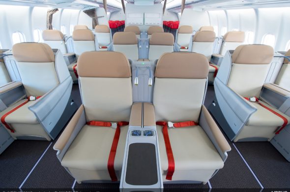 まるでビジネスクラスのようなタイライオンエアのプレミアムエコノミー（エアバスA330-300型機）