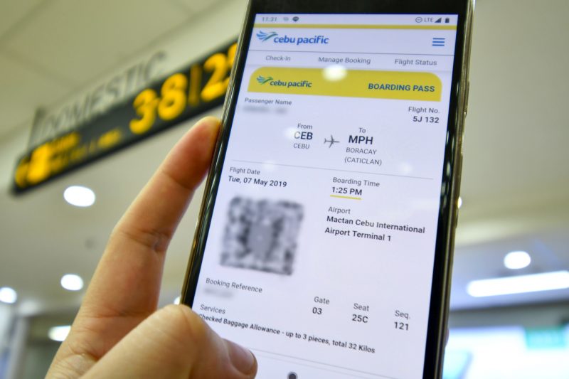 QR ticket mactan cebu international airport philippines