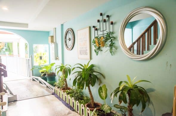 バウマンブリホテルのデザイン性のある廊下