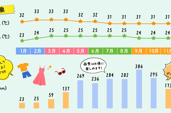 ピピ島の天気や気温のグラフ