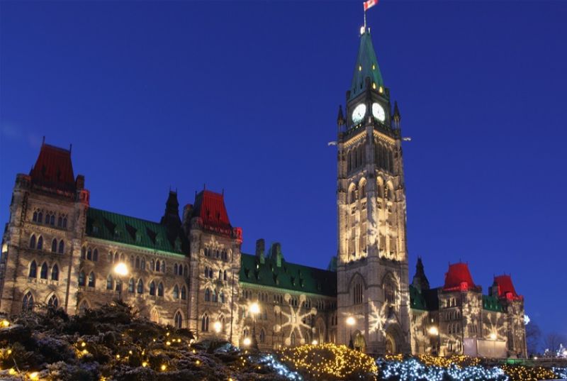 カナダ・オタワ カナダ議会 クリスマスイルミネーション