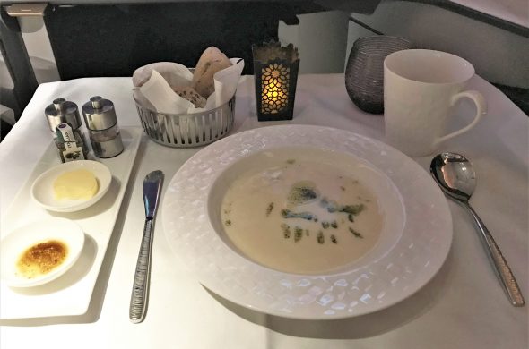 カタール航空Qスイートスープ