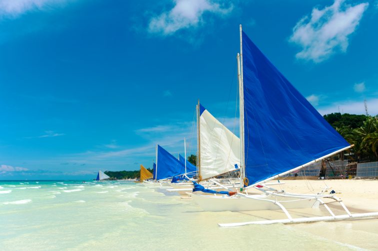 Boracay boat on the beach