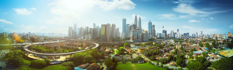 マレーシアの快晴の都市風景