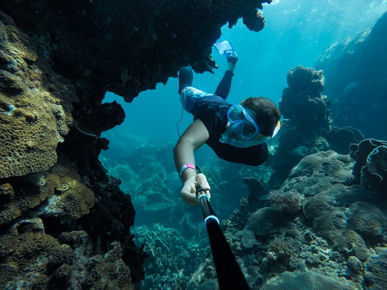 ベストシーズンには波も穏やかで海の透明度も高く、青々と美しい海が楽しめる