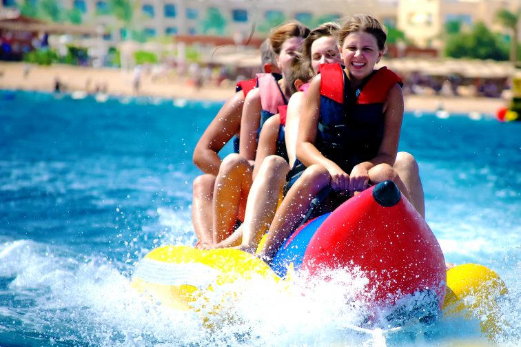 banana boat with friends