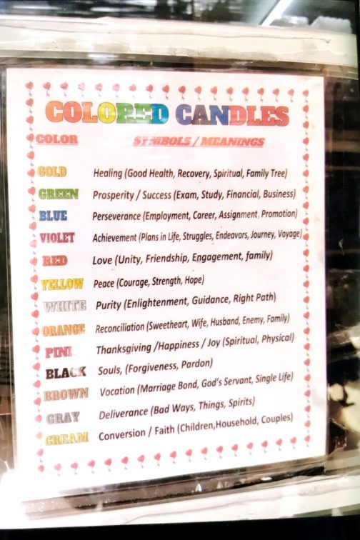 color candles simala church