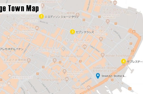 ペナン島ジョージタウンのマップ