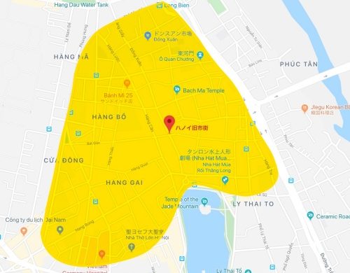 ハノイの旧市街エリア