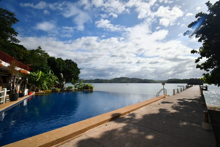 pool in front of the diving center