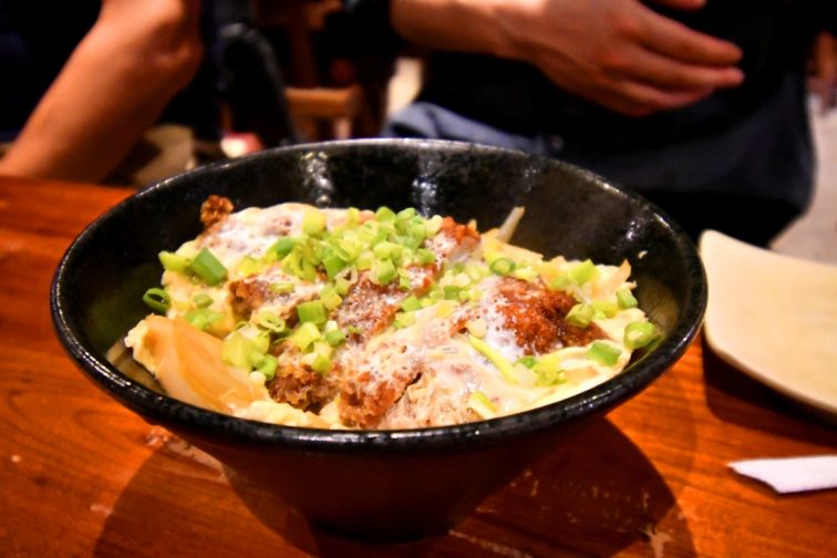 Japanese food katsudon at Osaka Castle