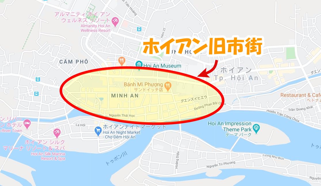 ホイアン旧市街の地図