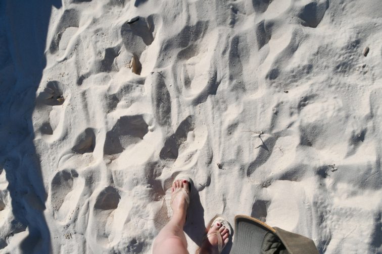 white sand beach at black island