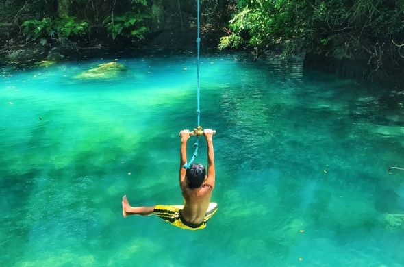 a boy playng bangy at bohol in Cebu Philippines