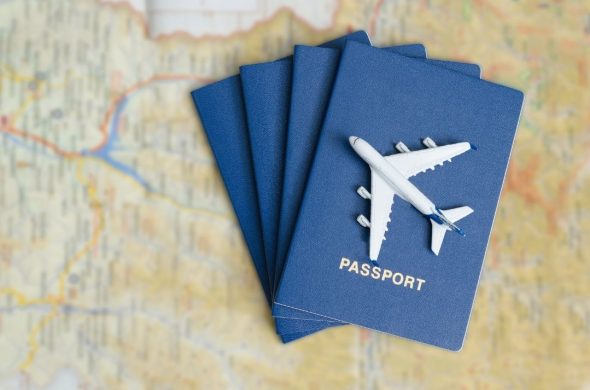 passport on the maps
