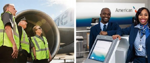 アメリカン航空のスタッフたち