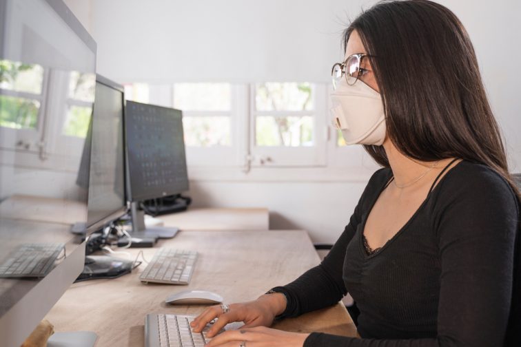 wearing masks in office