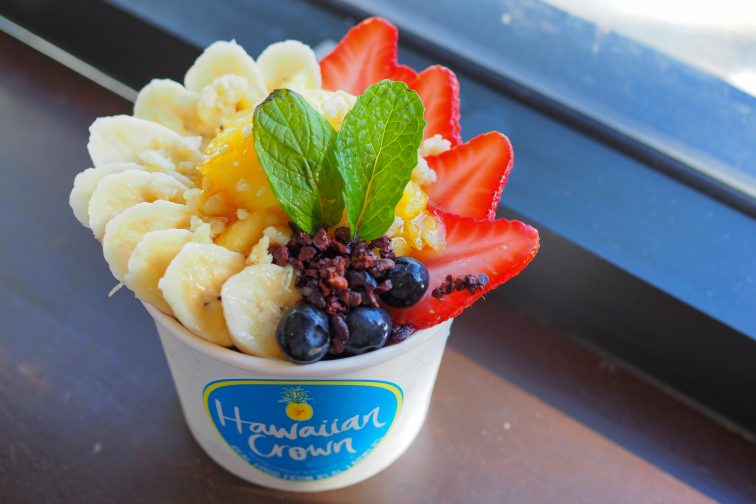 eating acaibowl at the shop