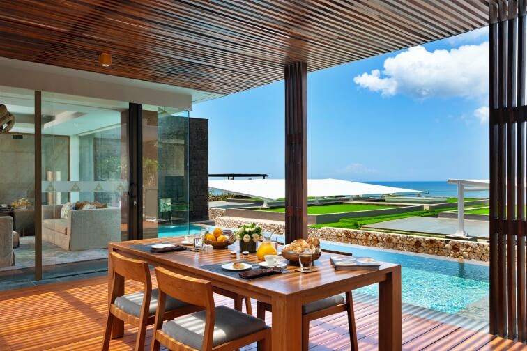anantara_uluwatu_bali_resort_guest_room_three_bedroom_ocean_view_pool_villa_outdoor_dining_table_closeup