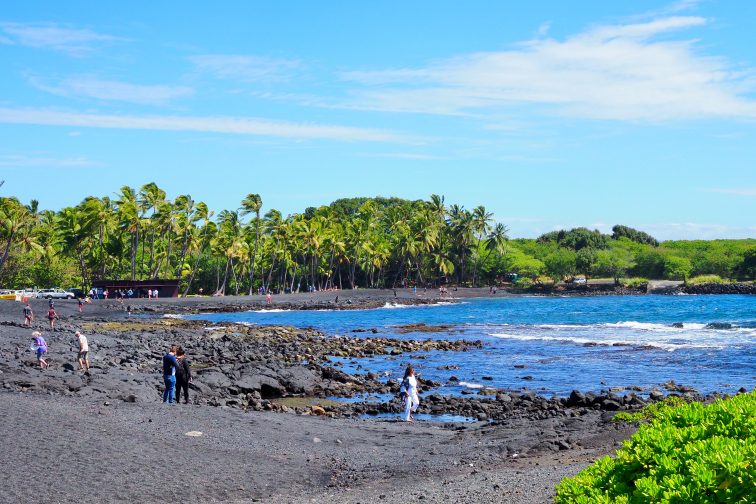 プナルウ黒砂海岸 ハワイ島
