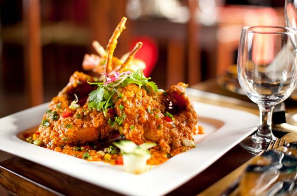 traditional seafood in restaurant
