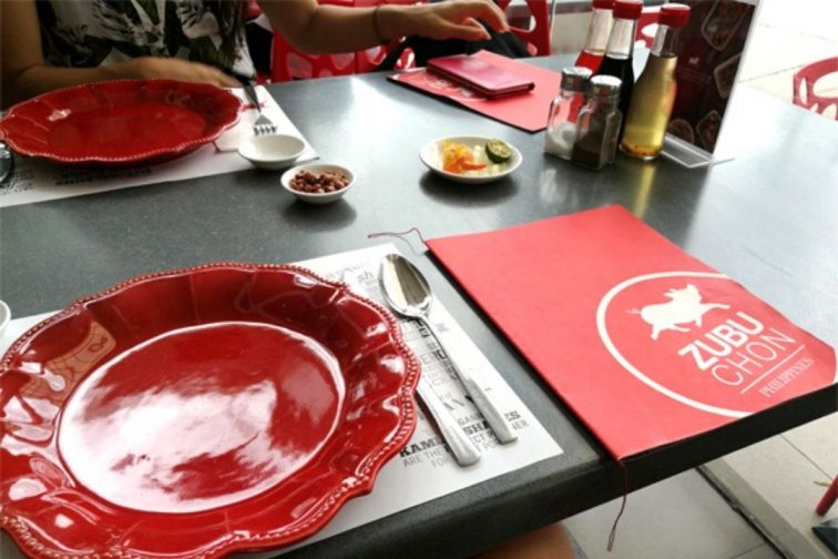zubuchon menu on the table