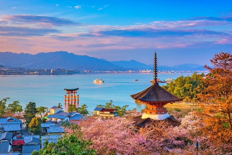 Miyajima,Island,,Hiroshima,,Japan,In,Spring.